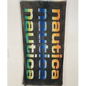 Nautica Authentic 100% Cotton Beach Towel 59x30" Vintage Orange Green Blue Big